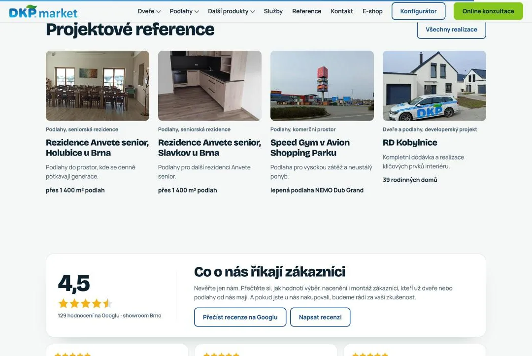 Projektové reference a hodnocení zákazníků