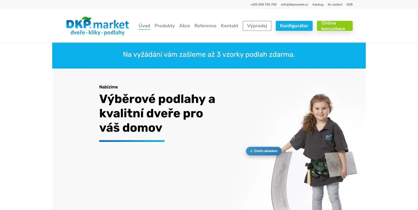 Úvodní stránka původního webu DKP Market